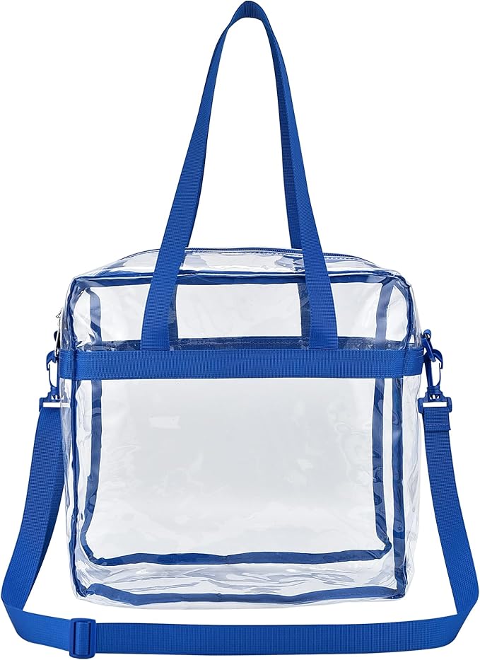 USPECLARE Clear Tote Stadium Approved, Security Travel & Gym Clear Bag for Work Sports Games Concerts