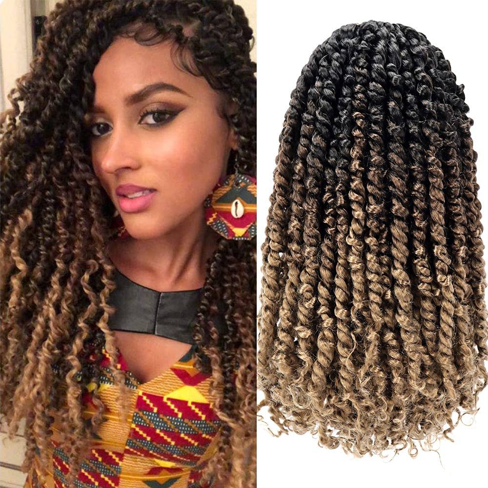 8 Packs Passion Twist Hair 12 Inch Pre-Twisted Passion Twist Crochet Hair Pre-Looped Crochet Braids For Women Passion Twists Bra