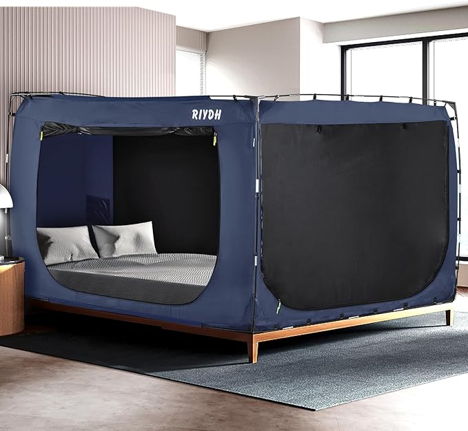 Bed Tent Bed Canopy King Size Tents for Adult and Kids- Original Design Portable Dream Tent Indoor Sleeping 80% Blackout with 3 Doors Breathable Big Space Tents