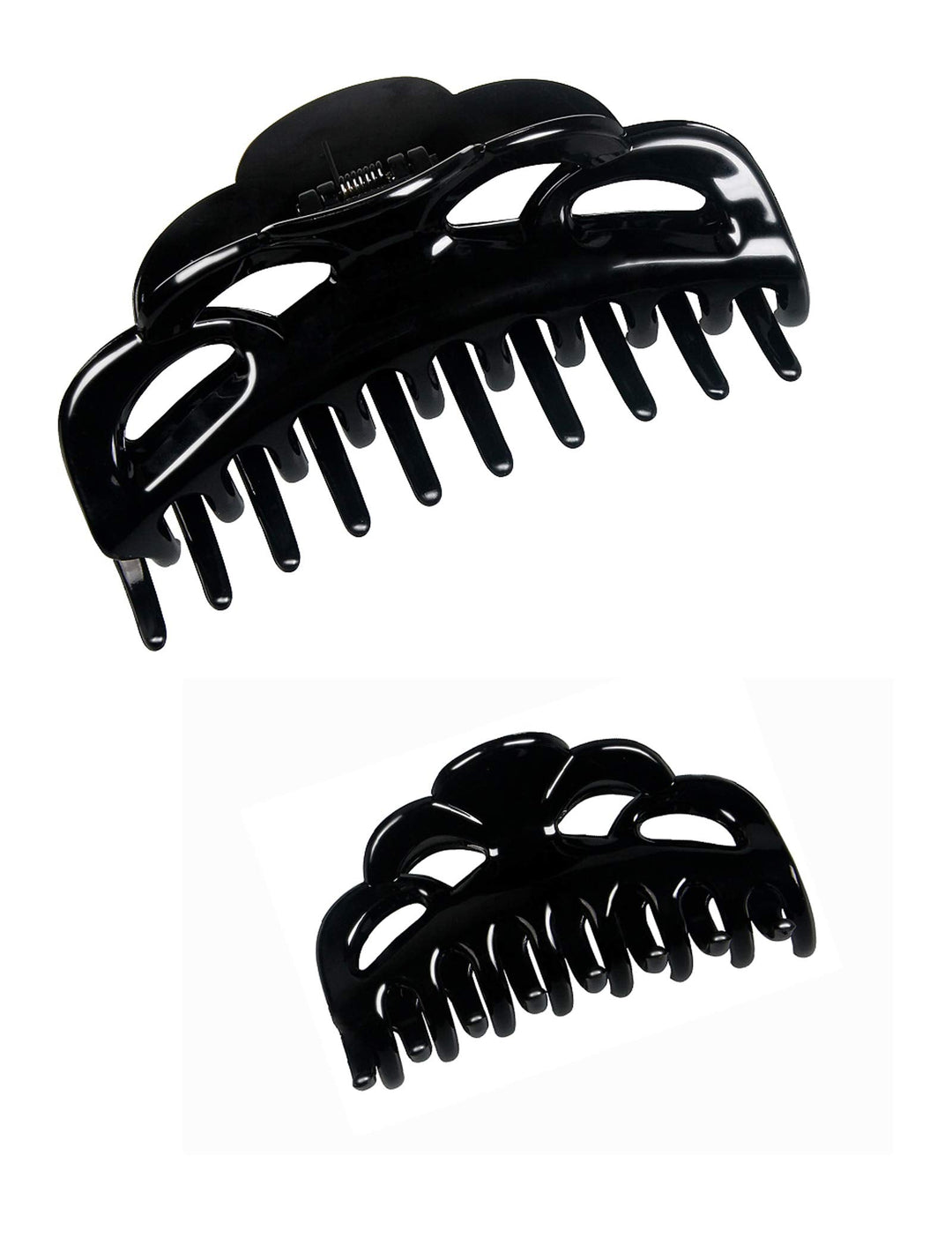 Accglory Black Hair Clips For Women Large And Medium Size Butterfly Hair Claw Clips Non-Slip Hair Styling Accessories 2Pcs In Se