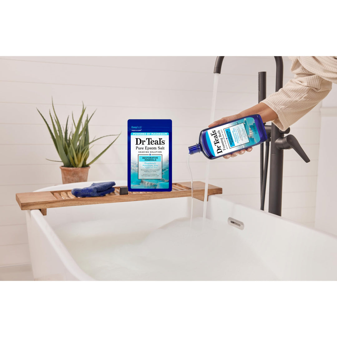 Dr Teal's Pure Epsom Salt, Restorative Minerals with Magnesium, Potassium & Zinc, 3 lbs