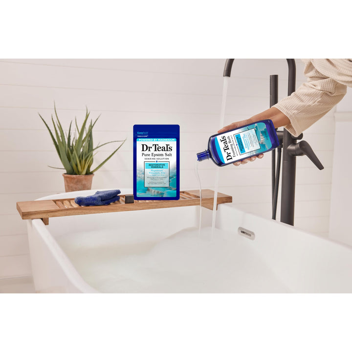 Dr Teal's Pure Epsom Salt, Restorative Minerals with Magnesium, Potassium & Zinc, 3 lbs