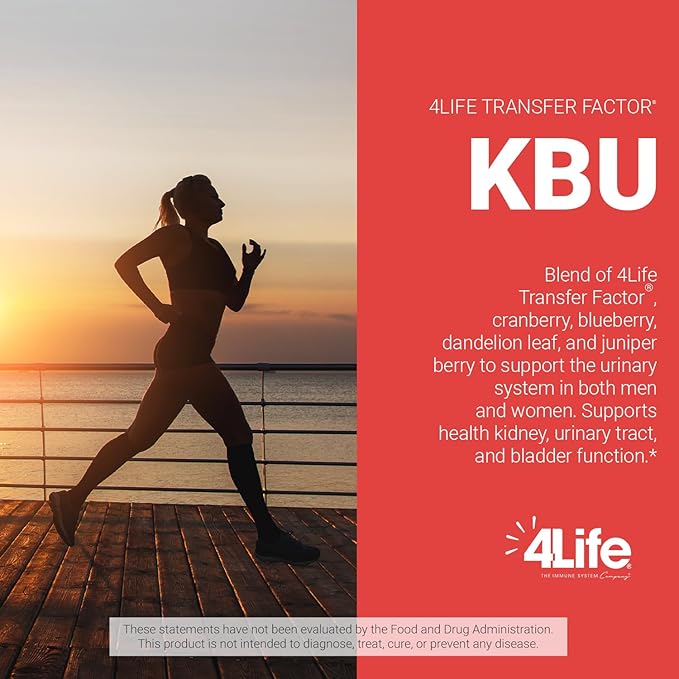 4Life KBU, Urinary Supplement, Transfer Factor for Bladder & Kidney Health with Cranberry, Blueberry, Dandelion & Juniper Berry - 120 Veggie Capsules