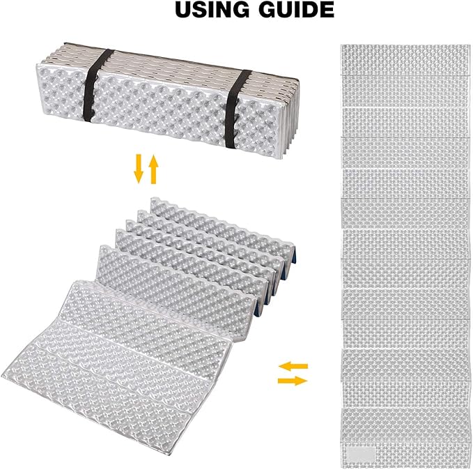 REDCAMP Foldable Foam Camping Pads for Sleeping, Waterproof Closed Cell Foam Camping Sleeping Pad - Ultra-Lightweight for Hiking & Backpacking, R-2.1 Insulated, Royal Blue/Grey/Green/Brown/Khaki