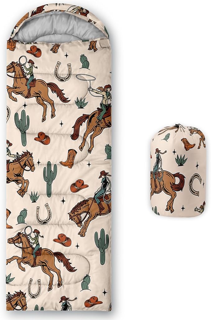 AILONEN Cartoon Fox Camping Sleeping Bag for Boys Girls Adults,Lightweight & Waterproof,3 Season Warm & Cold Weather,Portable,Kawaii Fox Printed Sleeping Bag,Traveling,Camping,Hiking