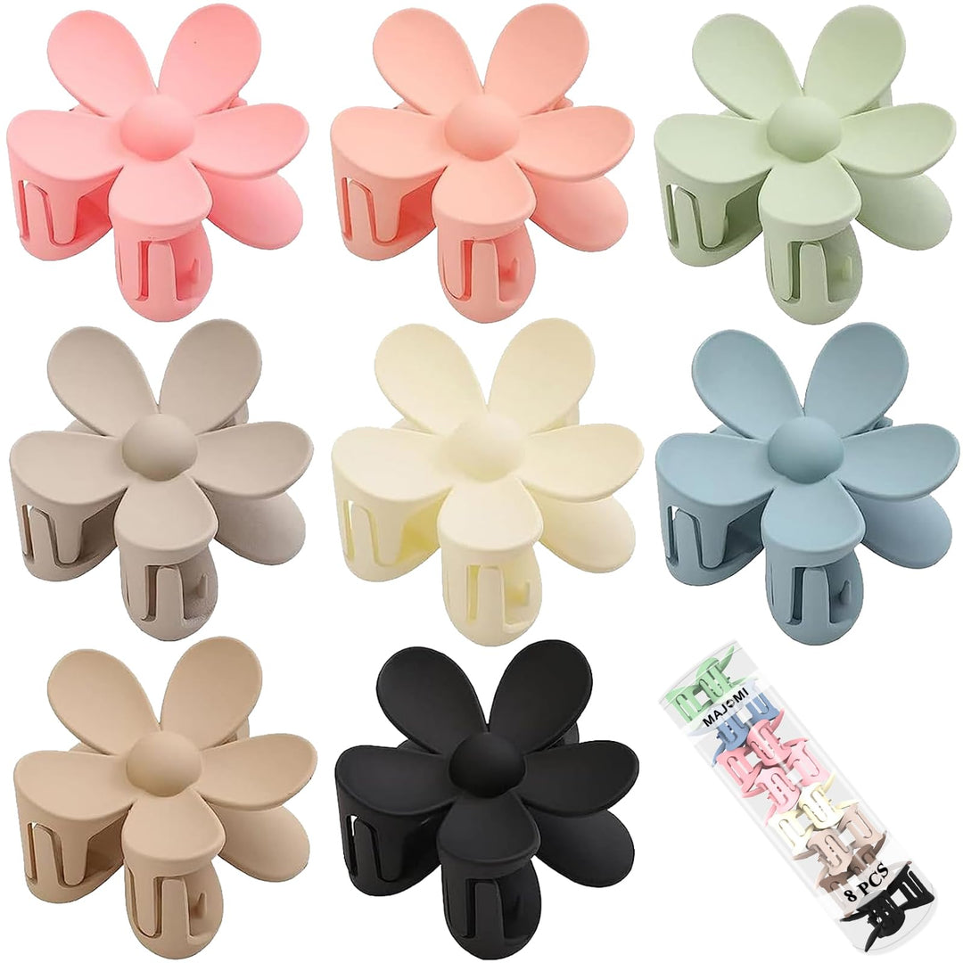 8Pcs Flower Hair Clips Flower Claw Clips Cute Hair Clip Large Claw Clip Strong Hold Daisy Clip Matte Hair Clips Hair Clamps For