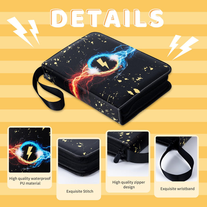Jravkfi Card Binder,400 Pockets Card Holder Album with 50 Removable Sleeves for Standard Size Cards 4 Pockets TCG Trading Card Binder Display Storage Carrying Case