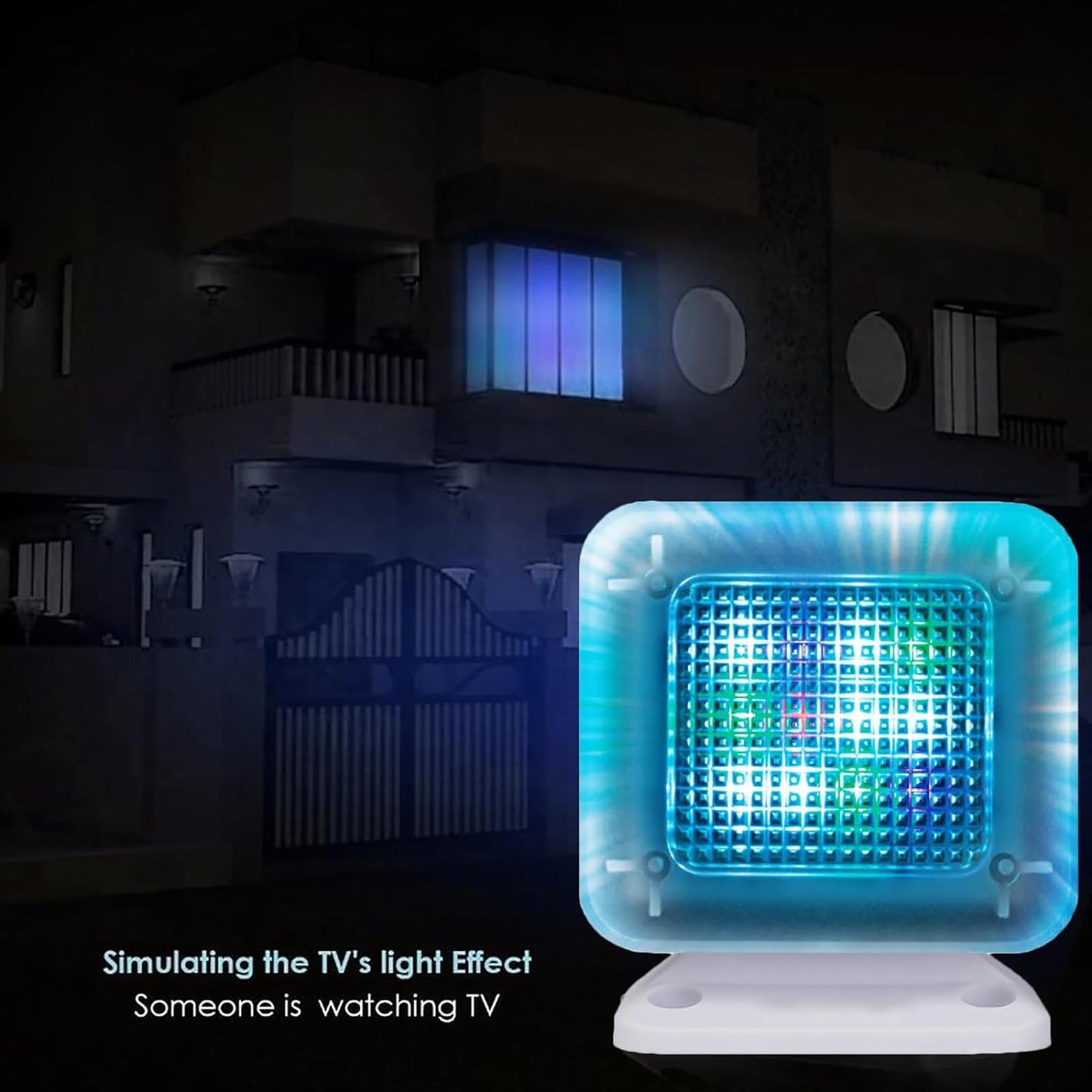 McbeAn Fake TV Simulator, LED TV Simulator Home Security Anti-Burglar Equipment, Auto Power On/Dusk Sensor/Built-in Light Source Sensor, for Use When There Is No One At Home