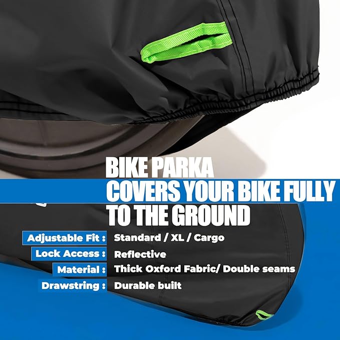 Bike Cover for 1 or 2 Bikes Outdoor Storage Waterproof Bicycle Cover for Transport on Rack, Rain Sun UV Dust Wind Proof with Wind-Secure Strap & Storage Bag, 420D Heavy Duty Bike Covers