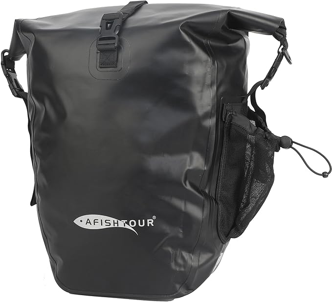 Waterproof Bike Panniers - 50L Saddle Bags for Bicycles Rear Rack - Bike Bag for Grocery, Laptop (Black, 1 Pair)