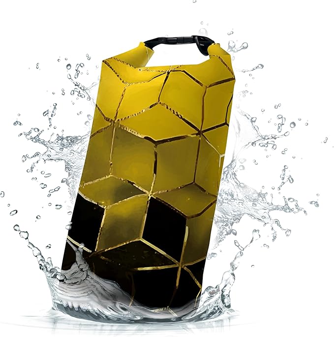 Waterproof Dry Bag,Roll Top Geometric Ombre Waterproof Backpack 5L/10L/20L Floating and Lightweight Bags for Kayaking, Boating, Fishing, Swimming and Camping