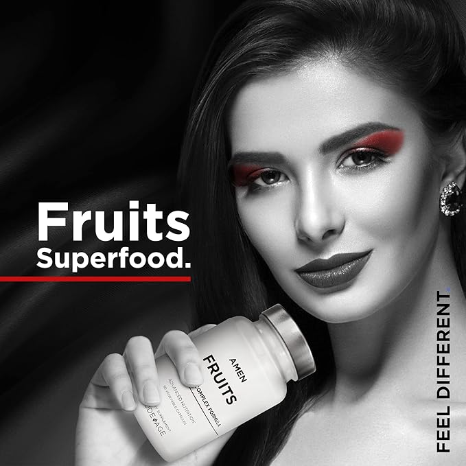 Amen Fruits, Daily Fruits Vitamins Supplements, Over 20 Whole Fruit Extracts - Raw Multivitamin, Berries, Antioxidant Polyphenols Superfood & Flavonoids - Non-GMO - 90 Capsules