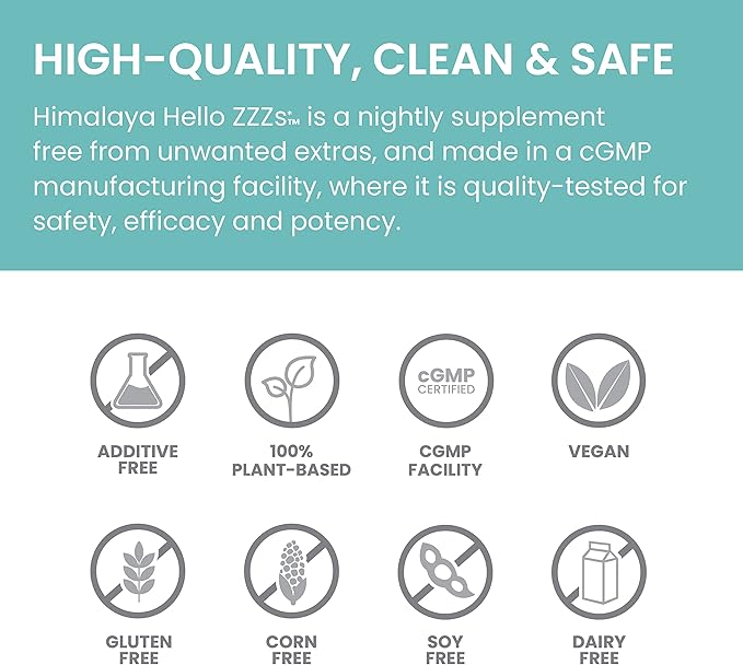 Himalaya Hello ZZZs with GABA, L-Theanine and Melatonin 3mg for Sleep Support and Occasional Sleeplessness, 60 Capsules, 2 Month Supply