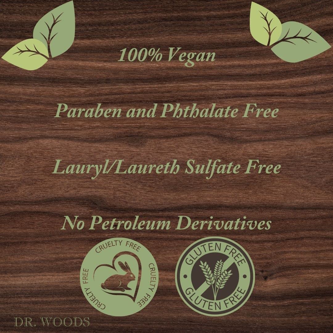 Dr. Woods Travel Trial Size Bottle, Black Coconut Papaya Body Wash Soap with Shea Butter, 2 Ounce