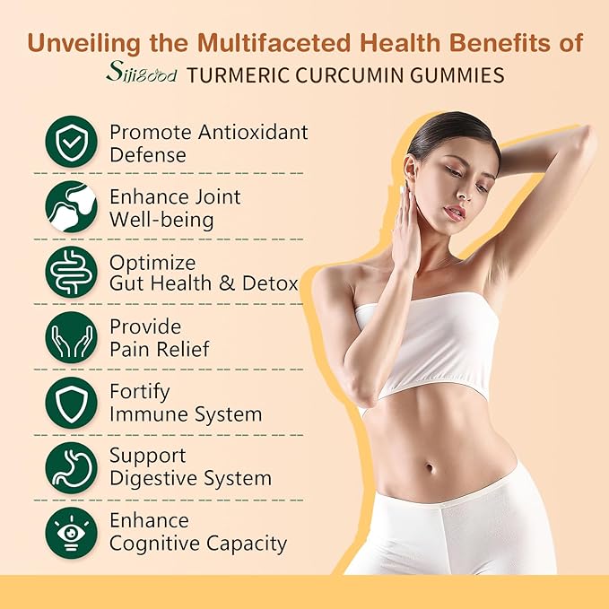 2 Pack Turmeric Curcumin Gummies with Ginger & Black Pepper Herbal Supplement, Immune Support, Healthy Skin, and Joint Health, for Women, Men & Kids - 120 Orange Flavored Gummies