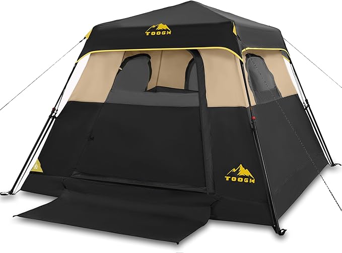 3/4 Person/6 Person Camping Tent Fast Cabin Tent with Instant Setup Tent, Weatherproof Tent Easy Quick Set Up & Pop Up in 60 Seconds with Rainfly Backpack for Family Camping,Upgraded Ventilation