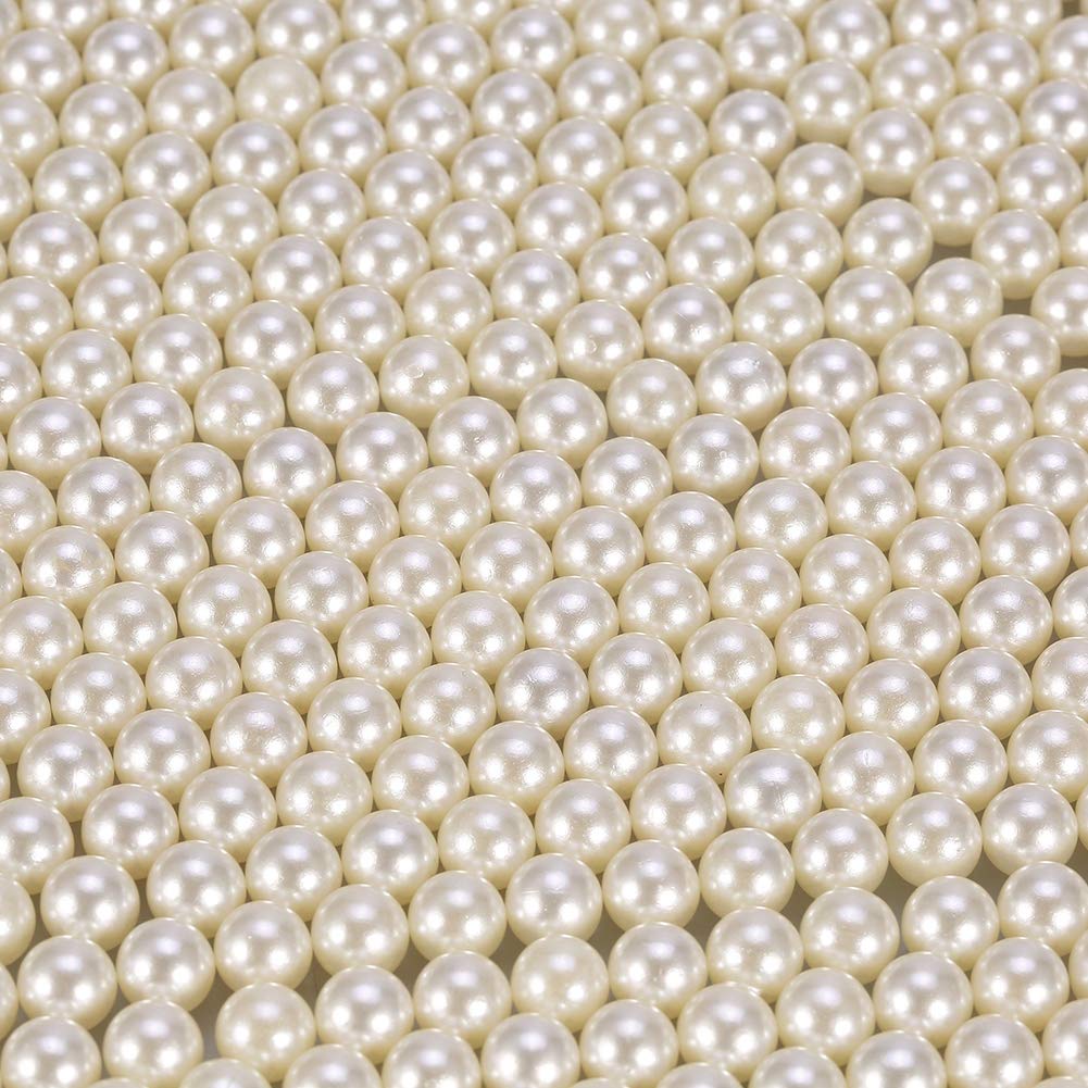 1300pcs Artificial Pearls Round Beads Decoration Loose Beads Pearls for Brushes Holder, Makeup Organizer, Vase Fillers, Table Scatter, Wedding, Birthday Party Home Decoration(White)