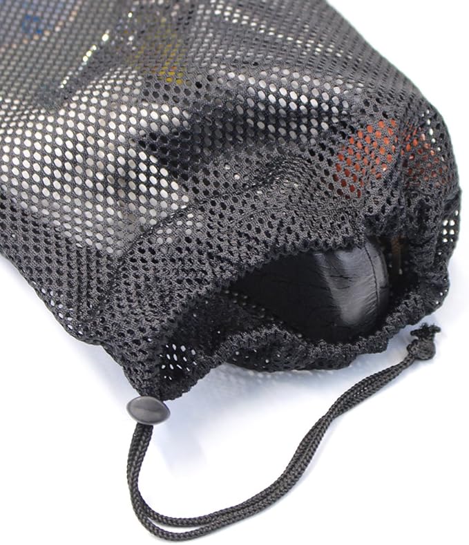 5 PCS Multi Purpose Nylon Mesh Drawstring Storage Ditty Bags for Travel & Outdoor Activity, Black, 11 x 8.8inch