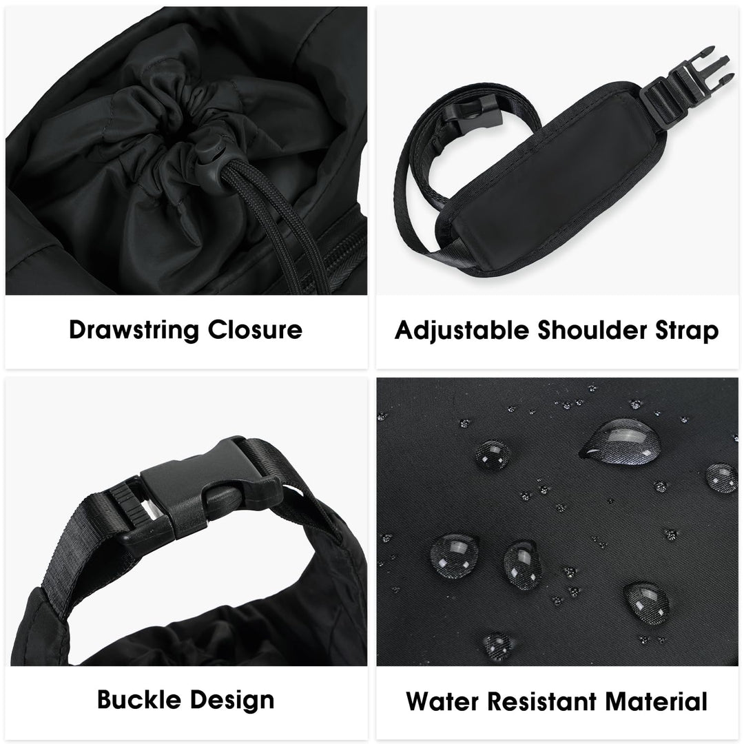 Ceneda Water Bottle Carrier Bag with Phone Pocket 32oz 40oz Tumbler Insulated Water Bottle Holder with Adjustable Shoulder Strap Carrier Sling Bag (Black)