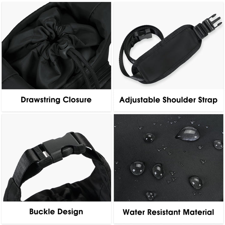 Ceneda Water Bottle Carrier Bag with Phone Pocket 32oz 40oz Tumbler Insulated Water Bottle Holder with Adjustable Shoulder Strap Carrier Sling Bag (Black)