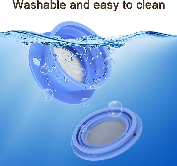 Collapsible Paperless Pour Over Coffee Dripper, Single Cup Travel Pour Over Coffee Maker Camping, Portable Silicone PourOver Coffee Filter with Reusable Metal Mesh Filter (Blue)