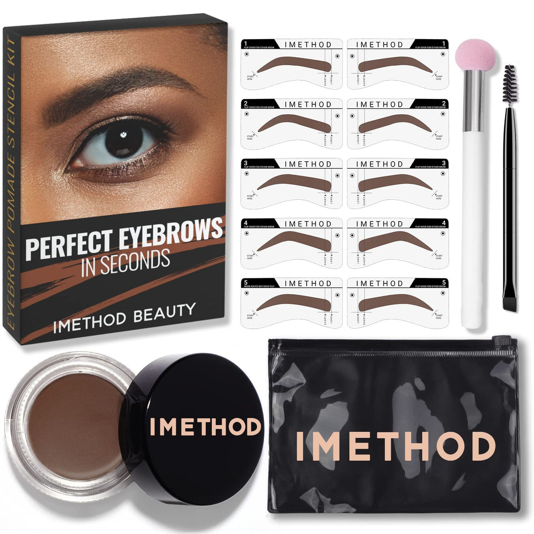 Imethod Eyebrow Stamp And Eyebrow Stencil Kit - Eye Brow Stamping Kit, Brow Stamp Kit, Brow Stencil And Stamp Kit, Brow Trio Eye