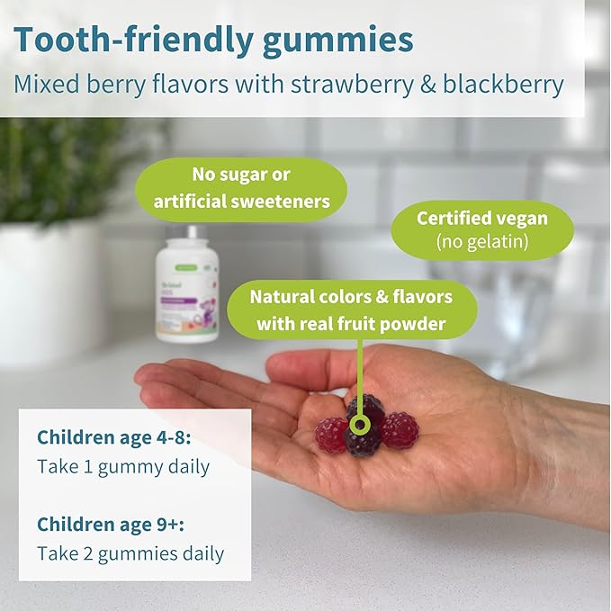 Igennus Methylated Kids Multivitamin Gummy, MTHFR Supplement with B-Vitamins & Vitamin D, No Artificial Sweeteners or Flavors, Sugar Free, Age 4+, 90 Berry Gummies, Non-GMO, Halal, Clean Label