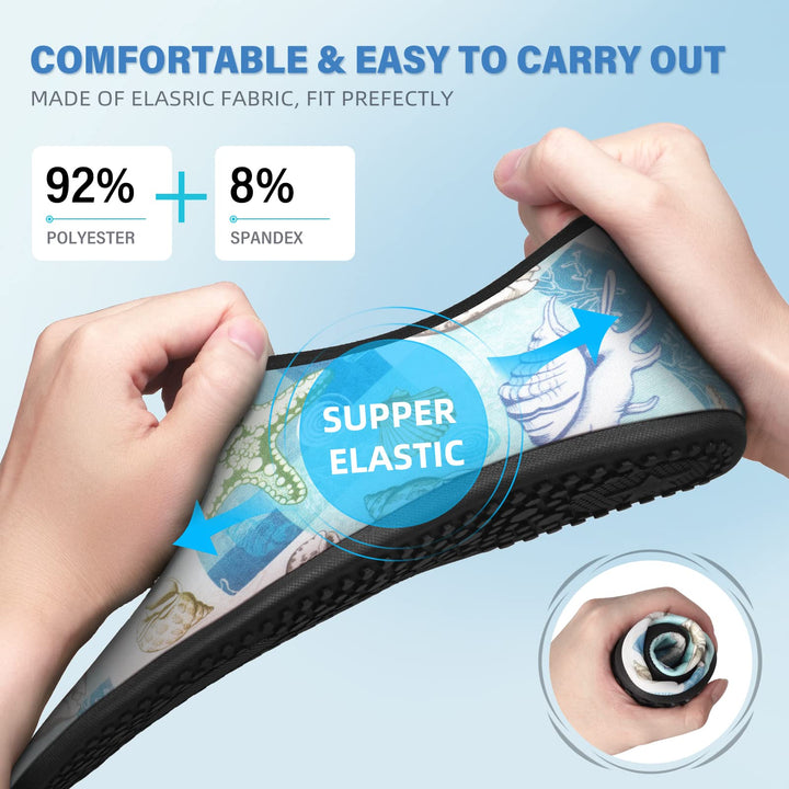 Water Shoes Quick-Dry Aqua Socks Thicker Sole Swim Beach Yoga Wear Sport Camping Accessories Gear Pool Park for Women Men Adult