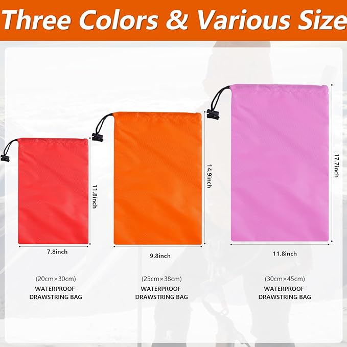 iMucci Upgrade Waterproof Drawstring Bag Sack Nylon Bag Ditty Bag for Gym Traveling, Hiking, Yoga, Shopping