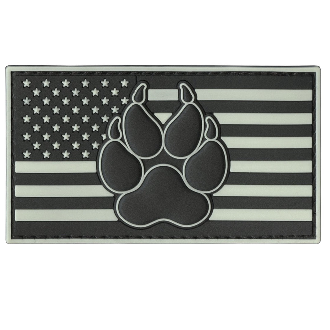 American K9 Patch Tactical PVC Badge Compatible with Velcro Dog Patches for Harness - Service Dog Patches, K9 Patches, Dog Vest Patches, Patches for Hats (Black White - Glow Dark)