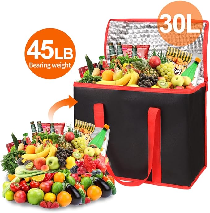 Insulated Reusable Grocery Shopping Bags, 4 Packs