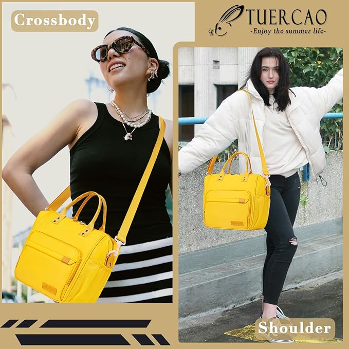 TuErCao Yellow Lunch Box for Women Insulated Lunch Bag for Young Ladies Lunch Tote Bag