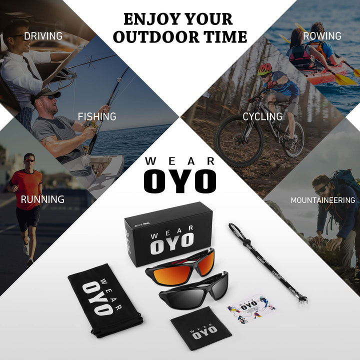 WEAROYO Polarized Sports Sunglasses for Men Women,Cycling Running Driving Fishing Trekking Sun Glasses 100% UV Protection