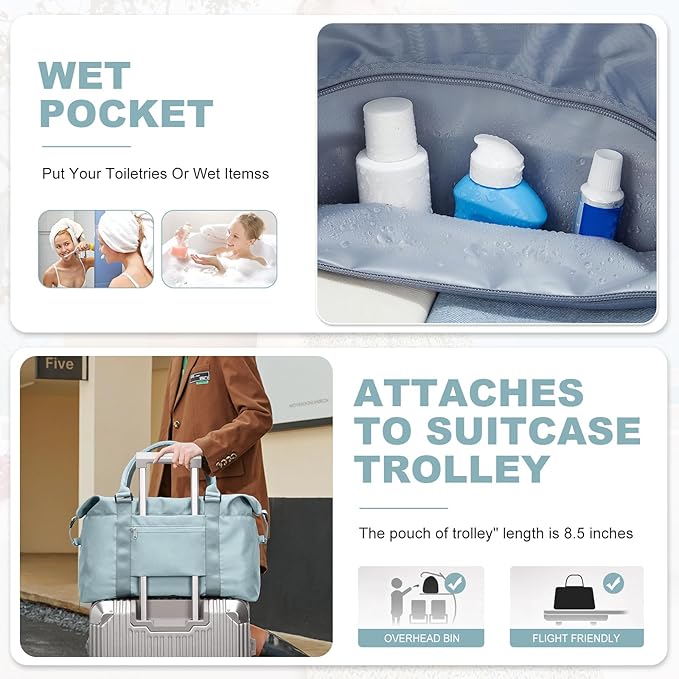 Travel Duffel Bag,Sports Tote Gym Bag,Shoulder Weekender Overnight Bag for Women