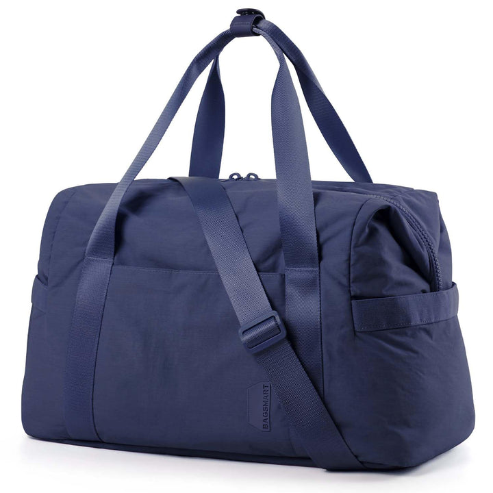 BAGSMART BAGSMART Gym Bag for Women, Carry on Weekender Overnight Bag, Travel Duffel Bags with Trolley Sleeve, Personal Item Travel Bag Tote Bag Workout Dance Bag, Dark Blue-34L