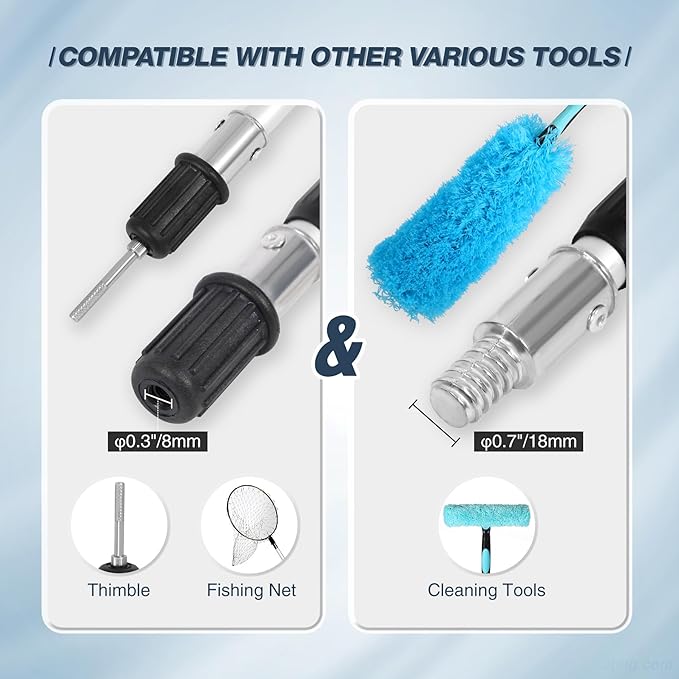 REDCAMP Aluminum Adjustable Camping Tarp Poles, Extra Tall Portable Canopy Poles, 41in to 126in Telescoping Heavy Duty Tent Poles for Shelter, Hammock Rain Fly, Awning, (Silver, Set of 2)