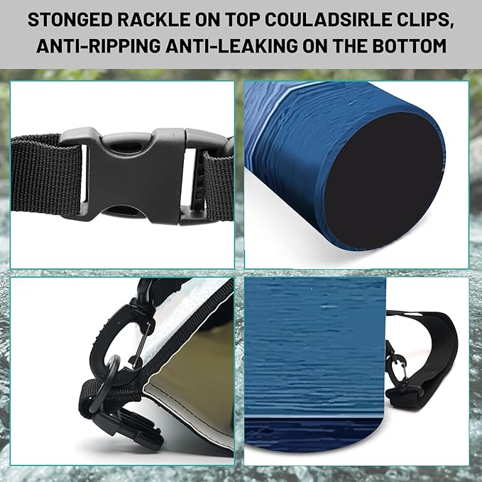 Waterproof Dry Bag,Roll Top Blue Ombre Rustic Barn Wood Waterproof Backpack 5L/10L/20L Floating and Lightweight Bags for Kayaking, Boating, Fishing, Swimming and Camping with Waterproof Phone Case