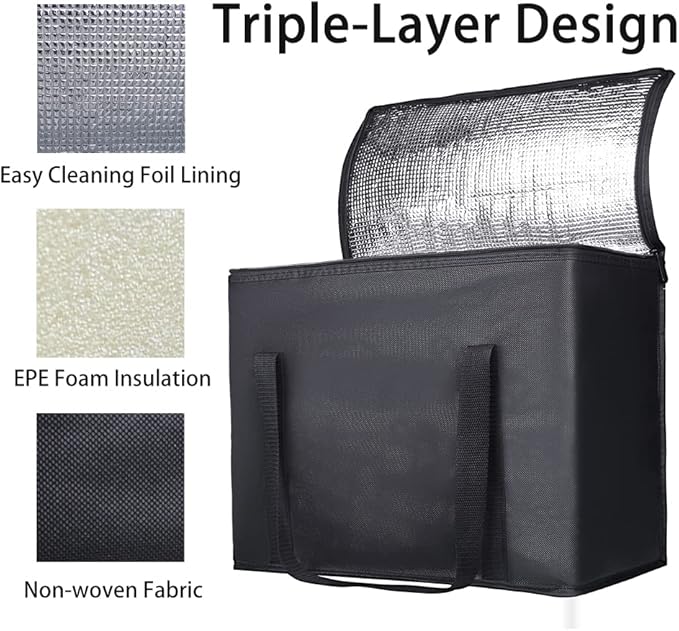 Insulated Reusable Grocery Shopping Bags, 4 Packs