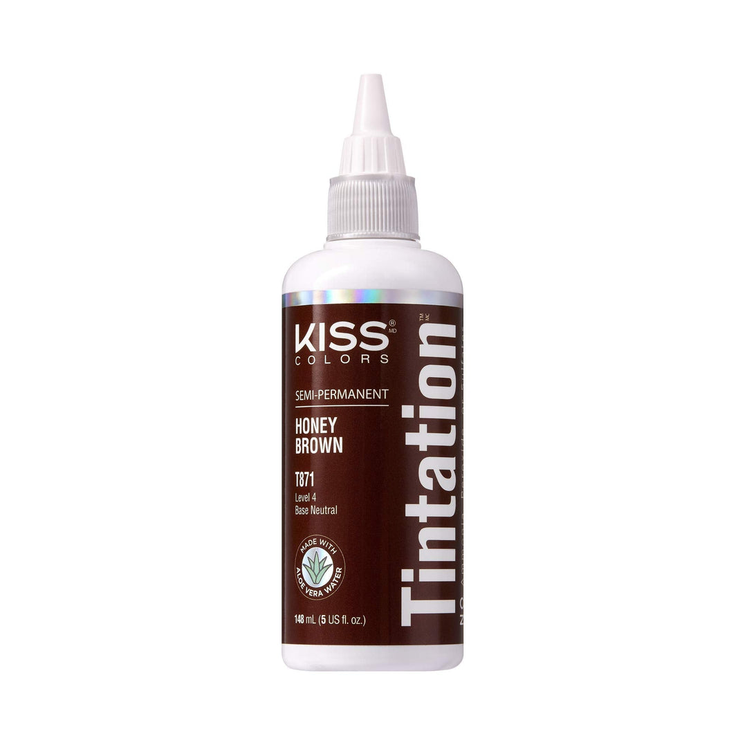 Kiss Tintation Semi-Permanent Hair Color Treatment 148 Ml (5 Us Fl.Oz) (Honey Brown)