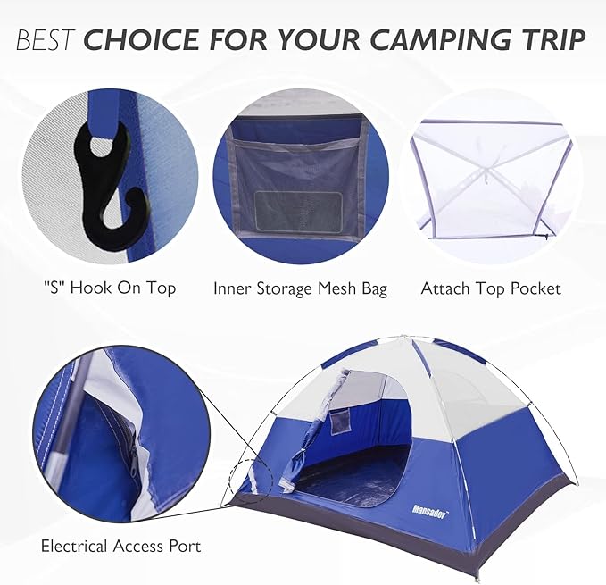 Camping Tent, Waterproof 2/3/4 Person Tents for Camping, Lightweight Easy Set Up Outdoor Hiking Tent Backpacking Tent with Carry Bag, Backpack Tent Suit for Family Beach Hiking Travel