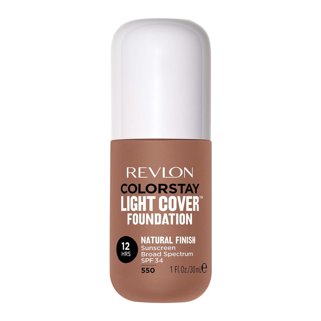 Revlon ColorStay Light Cover Liquid Foundation, Hydrating Longwear Weightless Makeup with SPF 35, Light-Medium Coverage for Blemish, Dark Spots & Uneven Skin Texture, 550 Mocha, 1 fl. oz.