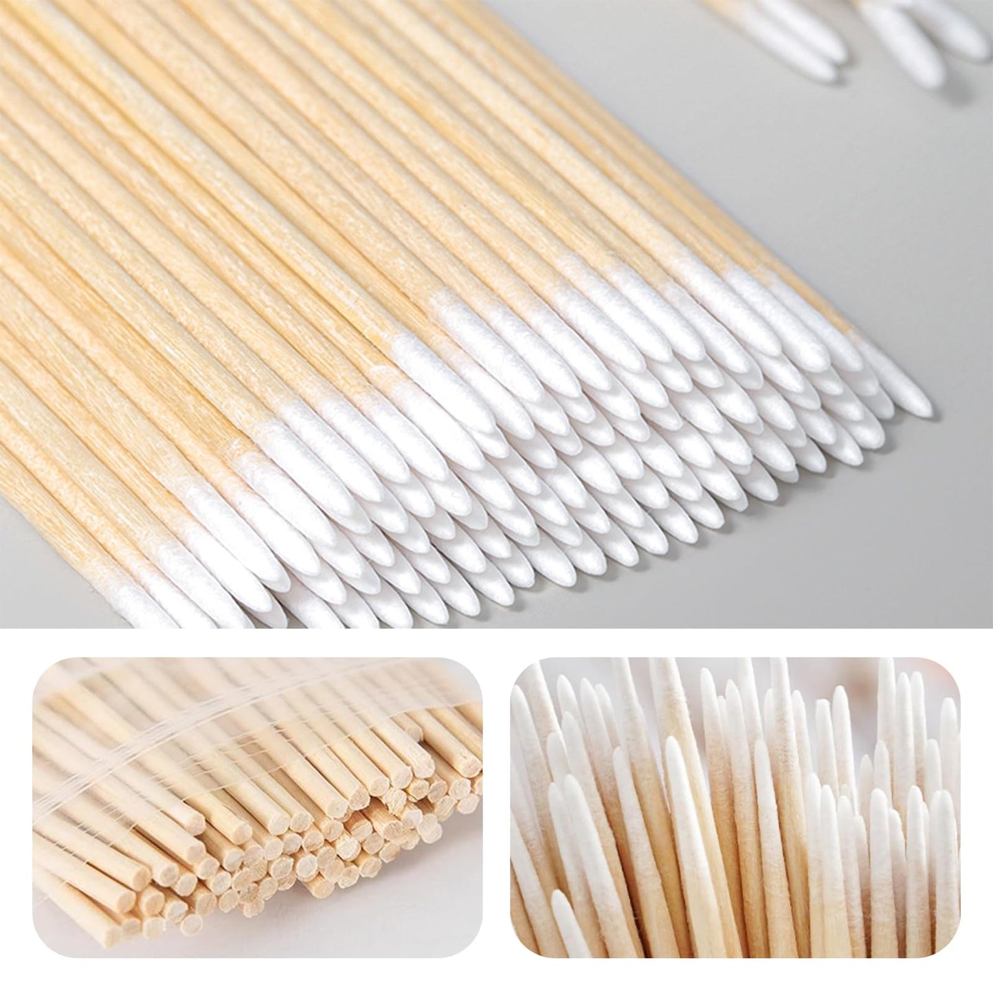 1000Pcs Cotton Buds,Pointed Cotton Buds,Microblading Cotton Swab, for Eyebrow Tattoo Beauty Make-up Color Nail Seam Dedicated Dirty Picking, Wood Handle Small Pointed Tip Head
