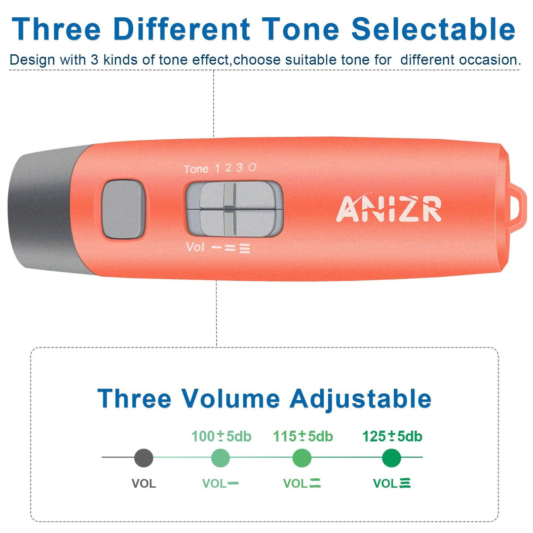ANIZR Electronic Whistles with Lanyard,Adjustable 3 Tone & 3 High Volume Hand Emergency Whistle Basketball Referee Whistle for Coach,Teacher,Police,Outdoor Camping Boating Hiking,Red (with Battery)