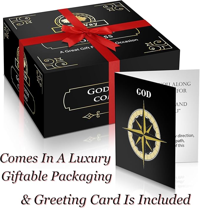 God's Path Compass – Communion & Confirmation Gift for Teenage Boys | Baptism Religious Gifts for Men, Christian, Catholic, Graduation | Sentimental & Inspirational Present – Greeting Card Included