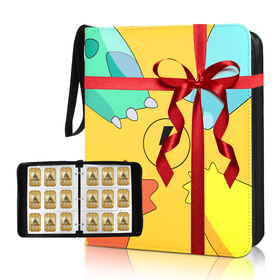 OCCKIC 9 Pocket Card Binder,Card Binder for Cards,900 Pockets Trading Card Binder with 50 Removable Sleeves,Card Binder Book for MTG, Game Cards, Baseball Sport Card (Yellow)