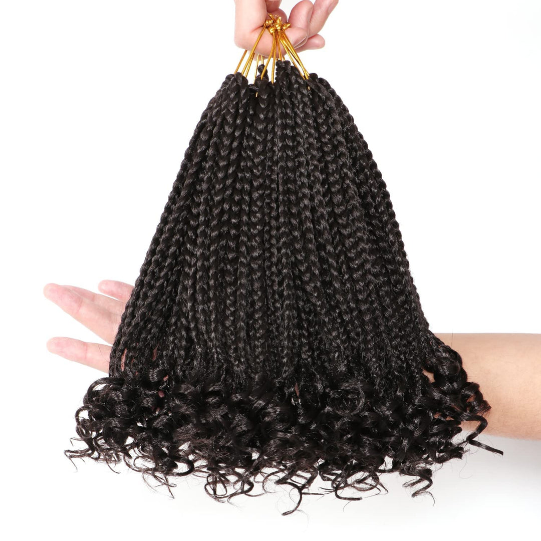 7 Packs 14 Inch Boho Goddess Box Braids Crochet Hair For Black Women (2#, 14 Inch (Pack Of 7))