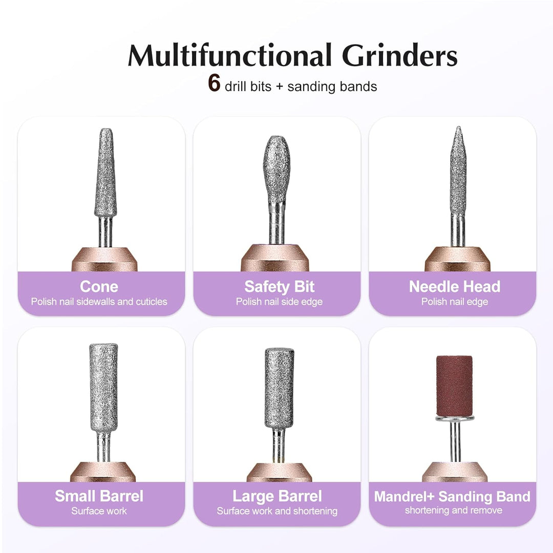 Professional Electric Nail Drill Kit | Portable Acrylic & Gel Nail File Tools