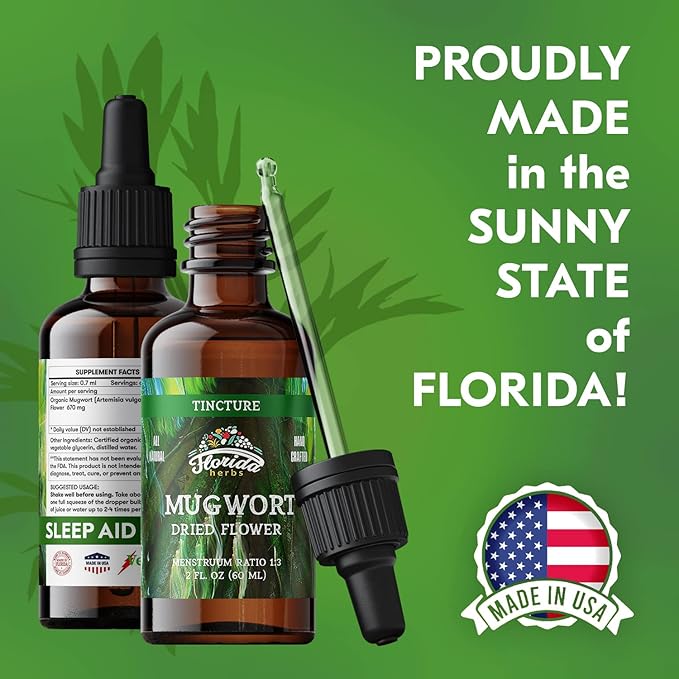 Mugwort Extract Liquid Drops – Organic Relaxation, Sleep Support Drops – Natural Mugwort Tincture - Made in USA - 2 Fl Oz