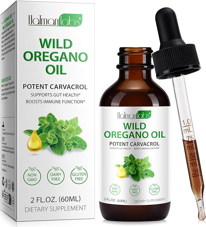 Organic Oregano Oil Liquid Drops, Natural Herbal Supplement with Oil of Oregano Drops, Immune, Digestive Support & Energy, Non-GMO, Gluten Free, 2 FL OZ