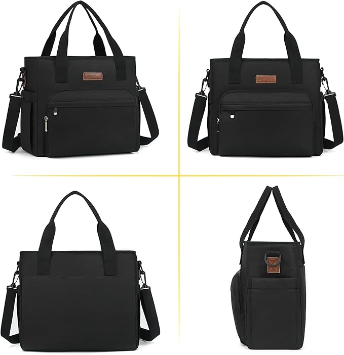 MIYCOO Lunch Bag Lunch Box Men Women - Leakproof Insulated Cooler Bag for Men Women - Large Tote Adults, Black